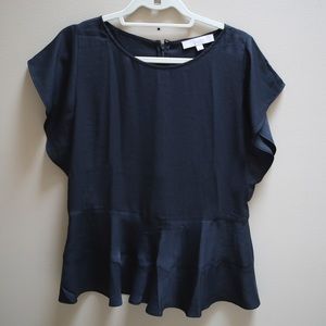 Loft Black Peplum Blouse